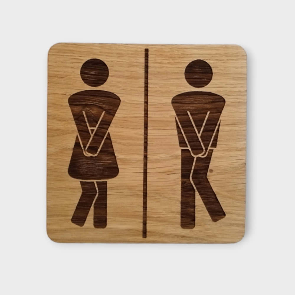 Wooden Door Plate - WC Men and Women Design